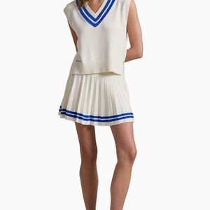 Ralph Lauren Cotton-Blend Sweater Vest White & Blue Soft Cotton blend L